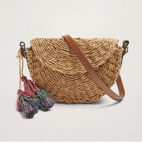 Porfois Handbags - Porfois Crossbody Summer Vacation Beach Straw Lined Bag